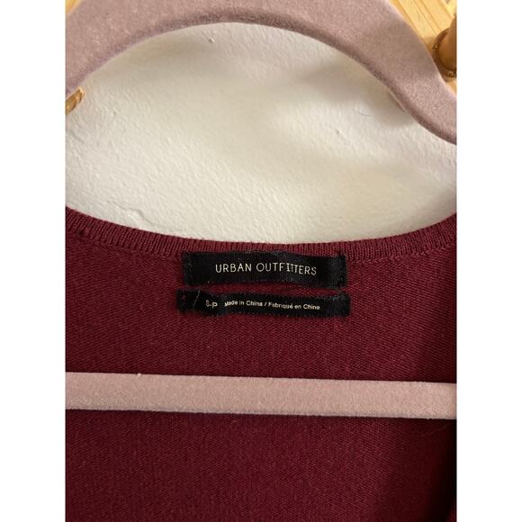 Urban Outfitters Dress Women's Small Maroon Spellbound Mini Knit Long Sleeve - Picture 4 of 7